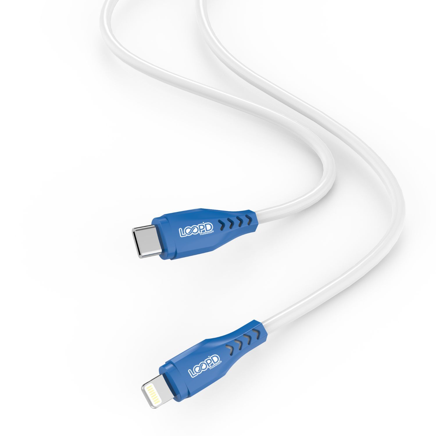 LOOP'D 30W 1.2m Type-C  to Lightning MFI Cable 30W (Blue and White)